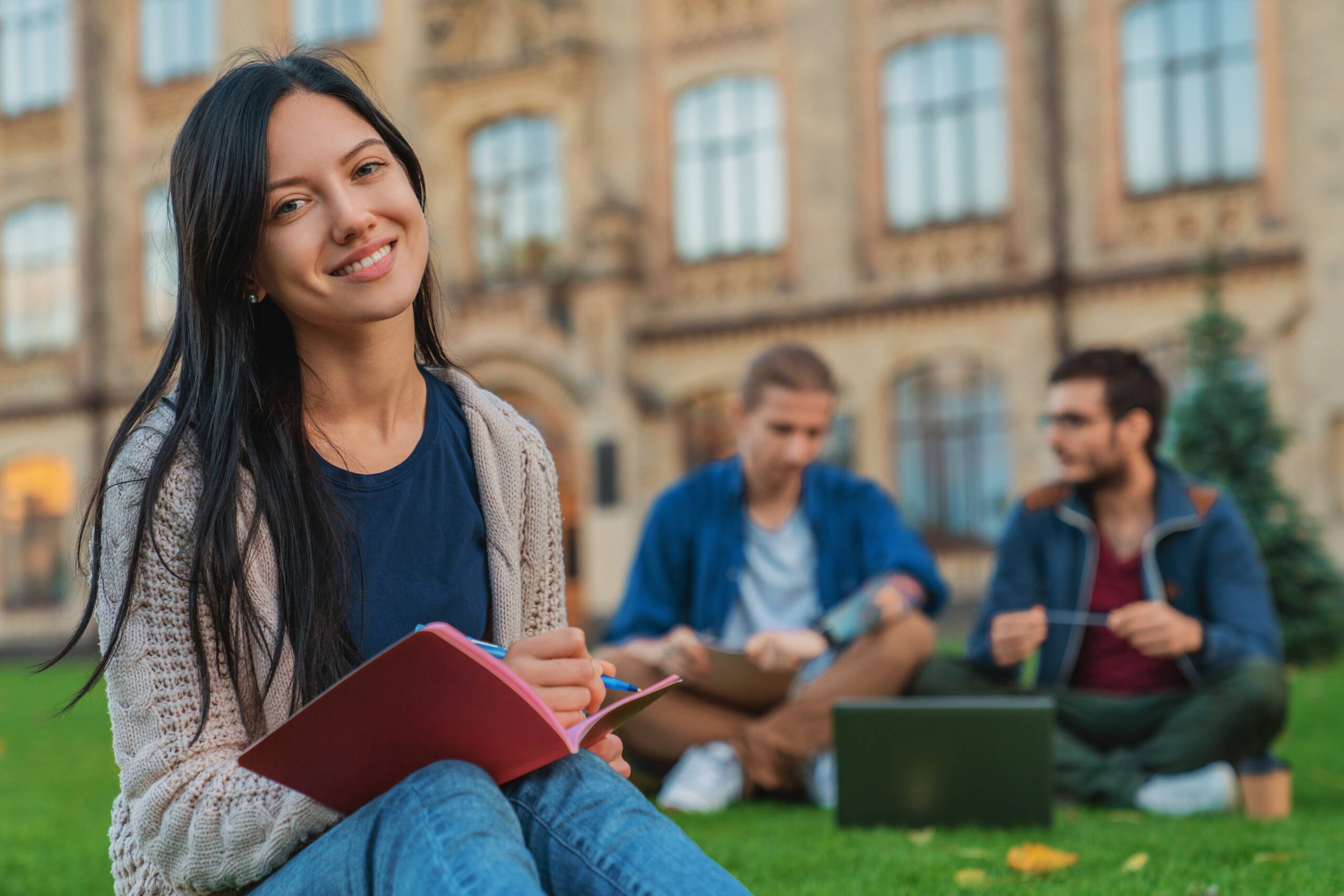 Portrait,Of,Young,Female,Student,Woman,Girl,Noting,Doing,Homework